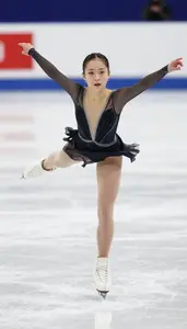 Figure Skating Singles Skater Wearing Skating Dress Powerful