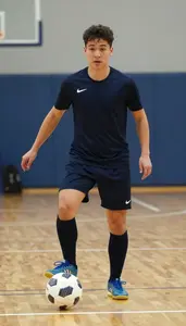 Futsal Utility Player Wearing Indoor Shoes Agile Shooting