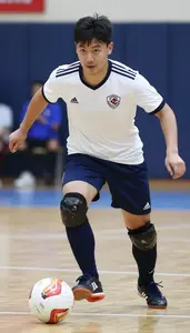 Futsal Winger Wearing Shin Guards Sharp Shooting Step Over
