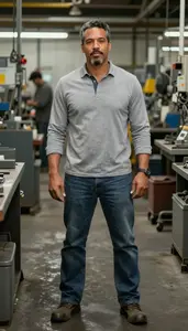 Male Assembly Line Tender Portrait Stock Photo