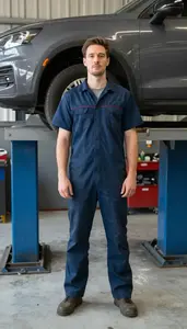 Male Automotive Alignment Specialist Stock Photo