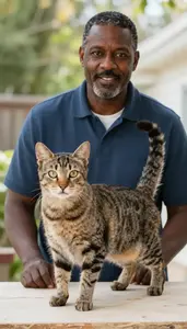 Male Cat Breeder Portrait Stock Photo