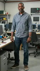 Male Electronic Parts Designer Stock Photo