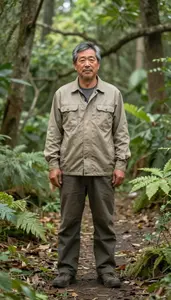 Male Forest Nursery Worker Stock Photo