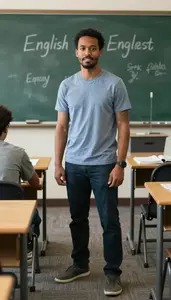 Male High School English Teacher Stock Photo