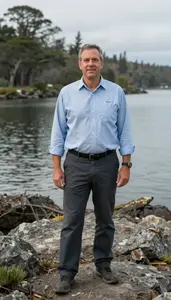 Male Oceanographic Meteorologist Stock Photo