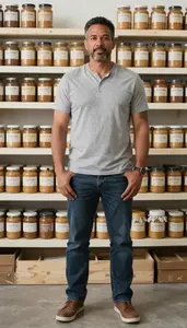 Male Peanut Butter Maker Stock Photo