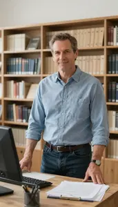 Male Processing Archivist Professional Stock Image