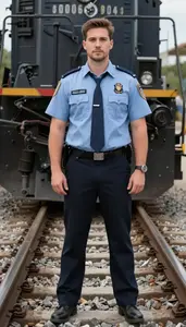 Male Railroad Detective Professional Stock Photo
