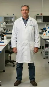 Male Swine Genetics Researcher Stock Photo