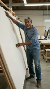 Male Textile Conservator Stock Photo