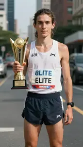 Marathon Elite Runner Wearing Running Shorts Posing