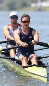 Rowing Coxswain Wearing Life Vest Powerful Driving Recovery