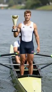 Rowing Crew Member Wearing Rowing Shorts Standing With Pride