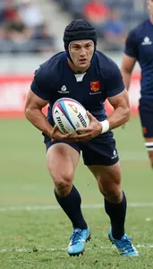 Rugby Sevens Scrum Half Wearing Rugby Boots Aggressive