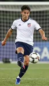 Soccer Forward Wearing Soccer Jersey Powerful Kicking Cross