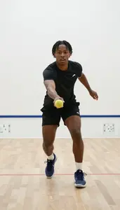 Squash Defensive Player Wearing Court Shoes Alert Returning