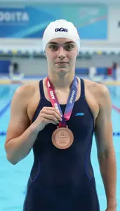 Swimming Butterfly Swimmer Wearing Swimsuit Standing With