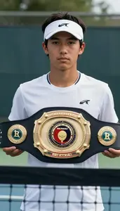 Tennis All Court Player Wearing Headband Displaying Standing