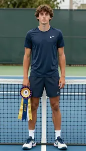 Tennis All Court Player Wearing Shorts Standing Tall