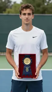 Tennis Baseline Player Wearing Tennis Shirt Standing Tall