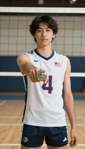 Volleyball Outside Hitter Wearing Shorts Standing With Pride