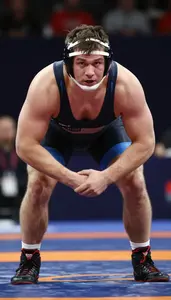 Wrestling Light Heavyweight Wearing Mat Shoes Focused