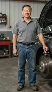 Male Automotive Brake Adjuster Professional Stock Photo