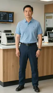 Male Cashiers Stock Photo