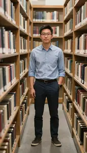 Male College Librarian Professional Stock Image