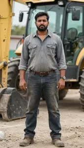 Male Construction Equipment Operators Stock Photo