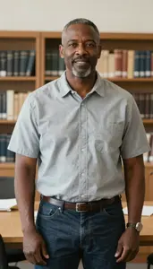 Male Educational Institution Curator Stock Photo
