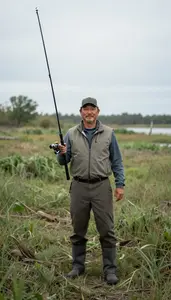 Male Fishing And Hunting Workers Portrait Stock Photo