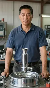 Male Hard Chrome Plater Stock Photo