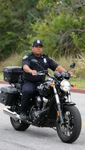 Male Motorcycle Police Stock Photo