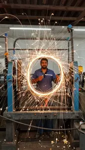 Male Wire Winding Machine Tender Professional Stock Photo