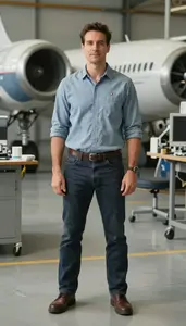 Male Aeronautical Drafter Professional Stock Photo