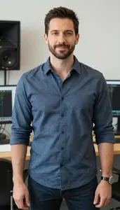Male Audio Visual Production Specialist Stock Photo