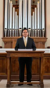 Male Church Organist Portrait Stock Photo