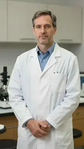 Male Clinical Pathologist Stock Photo