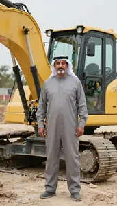 Male Construction Excavator Stock Photo