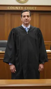 Male County Court Judge Portrait Stock Photo