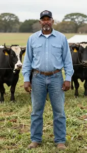 Male Cow Tender Portrait Stock Photo