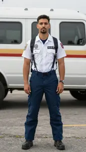 Male Flight Paramedic Stock Photo