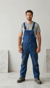 Male Flooring Installers And Tile And Stone Setters Professional Stock Photo