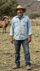 Male Goat Herder Professional Stock Photo