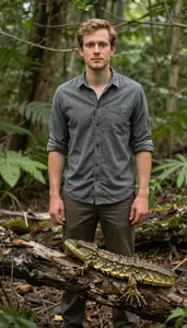 Male Herpetologist Portrait Stock Photo