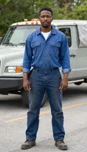 Male Highway Painter Helper Portrait Stock Photo