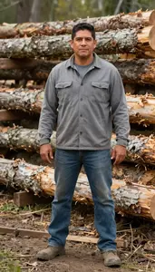 Male Logging Workers Professional Stock Photo
