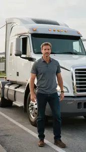 Male Over The Road Driver Stock Photo